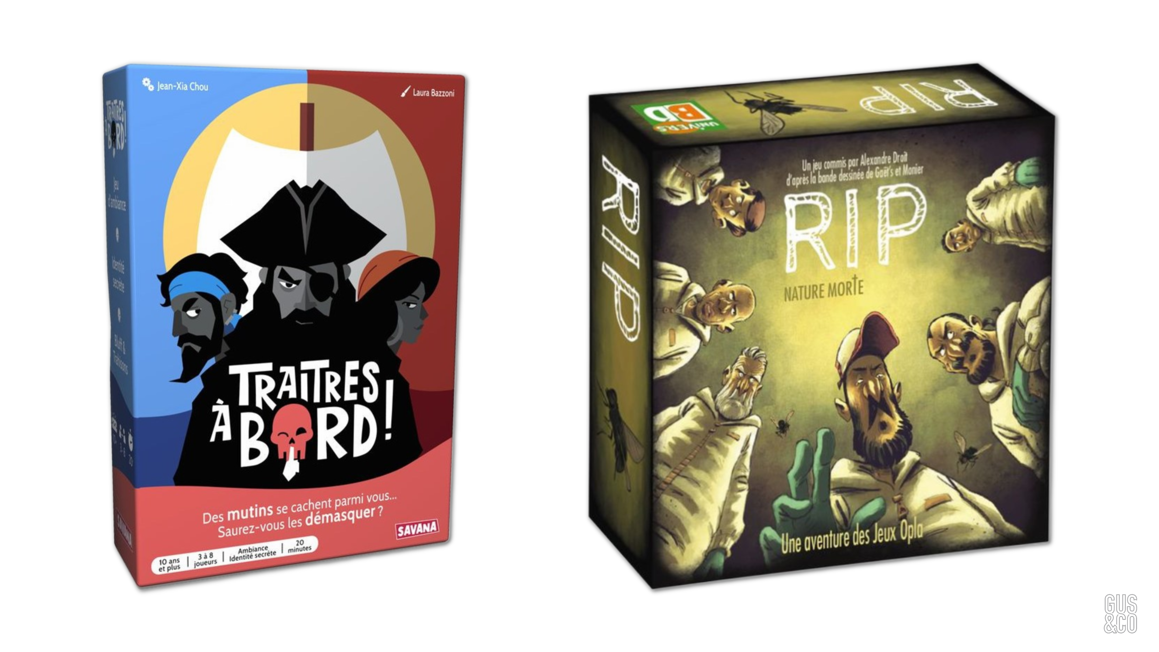 RIP & Traitres à bord ! Deux petits jeux bonnards de bluff